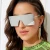 Import 2020 High Quality Ladies Luxury  Women Shades Oversized  Rectangle Sunglasses UV400 Flat Top  Rimless Sunglasses from China