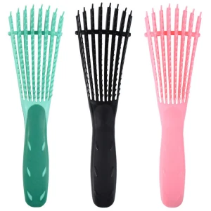 2020 Hot sale OEM Hairdressing plastic Vent Feature Magic Eight Rows Octopus Spare Ribs Comb Hair Brush detangler