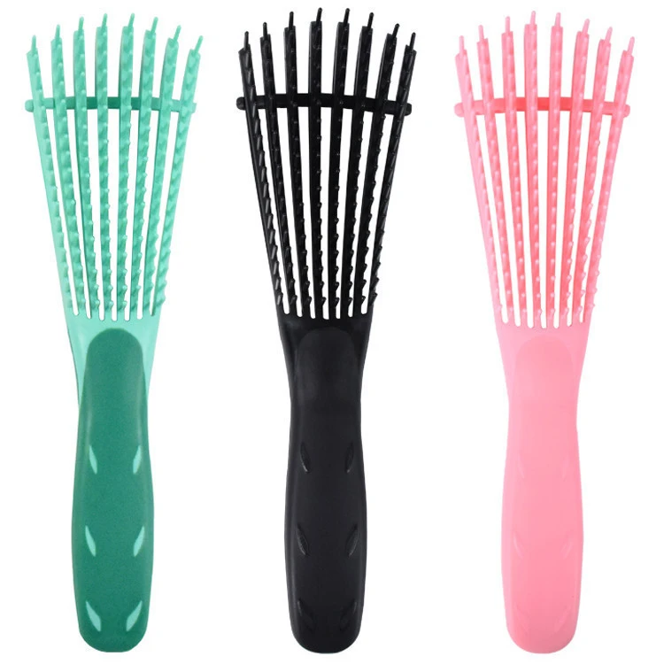 2020 Hot sale OEM Hairdressing plastic Vent Feature Magic Eight Rows Octopus Spare Ribs Comb Hair Brush detangler