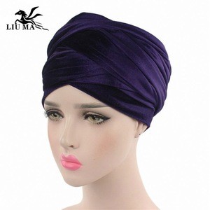 2020 New Africa Ladies Turbans Cap Ruffle Muslim Hat Fashion Women Headwear