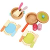 2020 New design wholesale preschool educational  kitchen toys dessert cutting wooden knife pan plate playhouse