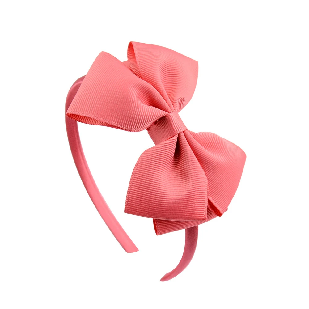 2020 Polyester rib children&#x27;s bow hoop hairbands hair accessories girl baby bow tie