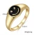 Import 2021 new arrival 18k gold plated finger rings jewelry colorful cute happy smile face band rings women from China