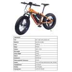 2021 New Arrivals Fat Tire Electric Bike 20 Inch Hot Sale E Bike Custom Color 7 Speeds Shimano Derailleur