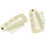 20pcs Snap-Comb Wig Clips with Rubber for Hair Extension Hairpiece DIY Clip in Hair Extensions 10-Teeth Wigs Weft Black Color