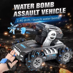 2.4GHz Remote Control Tank Water Bomb Car Watch Induction Drift RC Kids Toys