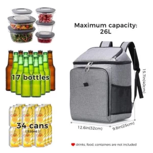 26L 34 Can Insulated Soft Cooler Bag Cooler Backpack With Leakproof Soft-Sided Cooling Bag for Beach