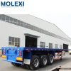 3 axles low bed semi trailer truck 20ft/40ft flatbed container chassis semi trailer