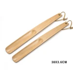 38cm Professional Long Handle Shoe Horns Flexible Sturdy Slip Unisex Bamboo Shoe Horn Spoon Shape Shoehorn