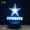 3D LED Night Light Football Team Logo Flat Acrylic Illusion Lighting Lamp 7 Colors Touch Sensor Sports Fan Nightlight