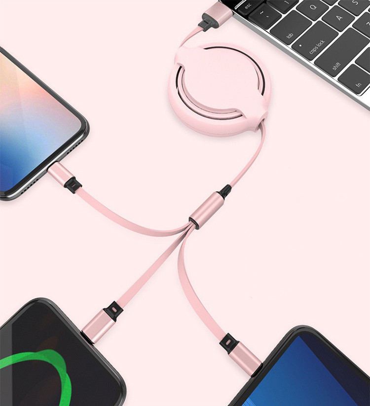 Buy 4ft Retractable Multi Charging 3-1 Multiple Devices Phone Connector ...