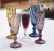 5 Ounce Embossed Pattern Thick Stem Solid Color Fashion Champagne Wine Flutes Glass Goblet