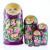 Import 5 pcs Russian Matryoshka doll, 15 cm wooden nesting doll, mix of wood crafts nesting dolls from one artist, MS0503pahn from Czech Republic
