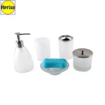 5 Pieces Luxury Great Quality Glass Bathroom Accessories Set Basin Vanity Modern Bath Set