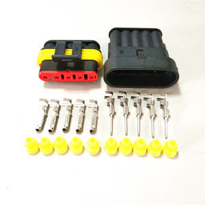 Buy 5 Pin Male Female Connector Tyco Amp Super Seal Waterproof Terminal ...