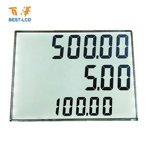 776 LCD Custom Size Monochrome 3 rows of 7 Segments 6 digits 154pins LCD Panel Display for Fuel dispenser, Petrol Gas Pump