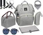 8 In 1 Multifunction Baby Diaper Bag Mommy Backpack With USB Charging