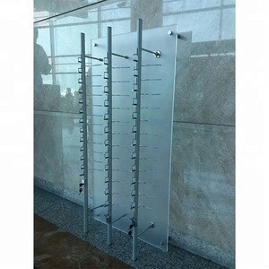 acrylic panel with rods wall mounted sunglasses shop displays locking sunglass display