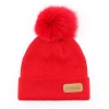 adult kids New style baby warm winter pom poms hat custom knitted pom beanie hat with top fur ball