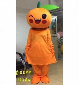 adult orange costume for event, advertising fabric orange mascot costume for sale