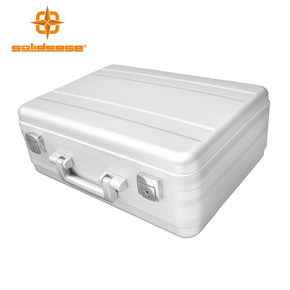 All-aluminum high-end aluminum travel metal briefcase hard attache case aluminum hard equipment carrying laptop storage case