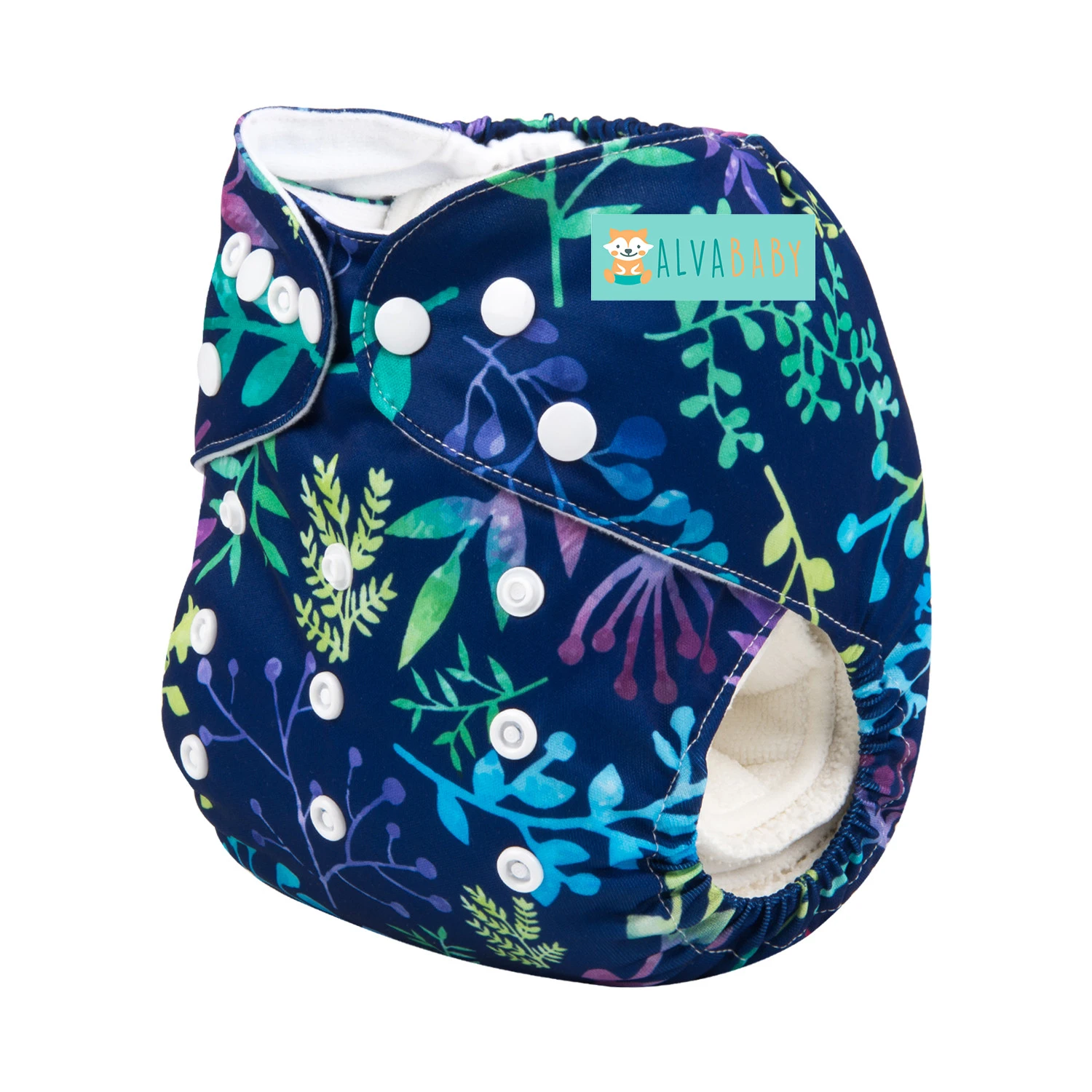 ALVABABY Leaves Print Baby Cloth Nappy Washable Cloth Diapers