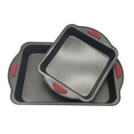 Amazon Hot 2-pieces Nonstick Bakeware Set With Red Handle Nonstick Cookware Set