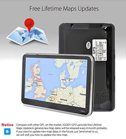 Amazon Hot Sale 5 Inch Vehicle GPS Navigation System Car Truck Navigator With FM Sat Nav Free Lifetime EU Maps Black