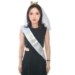 Amazon Hot Sale Bachelorette Party Supplies Bride To Be Sash Tiara Veil For Wedding Party Decoration