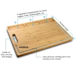 Amazon hot selling multifunctional wooden cutting board kitchen bamboo cutting board cutting board