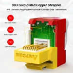 AMPCOM keystone jack cat5e faceplate rj45 rj11 cable switch wallplate 86 network Face Plate toolless no need to use crimper