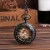 Import Antique hollow Black Manual Wind Hand Winding mechanical Retro Mechanical pocket watch from China