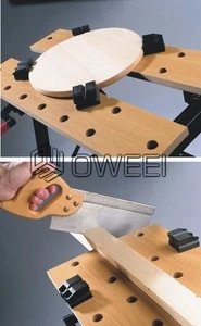 Assembly industrial working table in woodworking benches