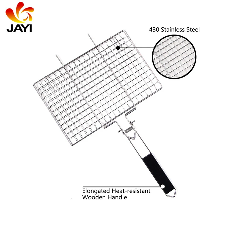 BBQ Grill Charcoal 430 Grade Stainless Steel BBQ Basket Outdoor Cooking BBQ Grill Basket