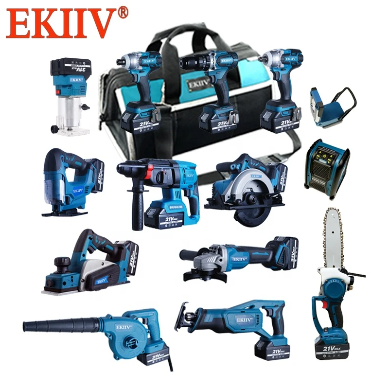 Big discount!!! Factory cheap price 18v 15pcs in one 21v 20volt all cordless set tools power tools (15-tools) set