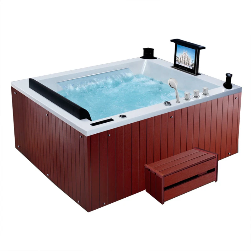 Big massage bathtub lay z spa wood whirlpool soaking hot tub spa bath