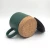 Import Big size stoneware Can Shape Cork Bottom Solid Color Ceramic Coffee Mug with Lid cork and bottom from China