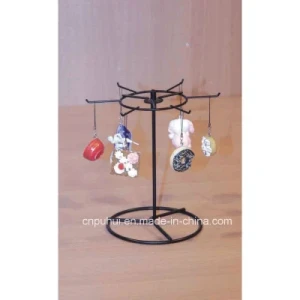 Black 6 Wire Arms Prong Ornaments Counter Display Revolving Rack (PHY107B)