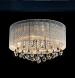 Black Drum Pendant Light Shade Crystal Ceiling Lamp Chandelier Fixture Lighting