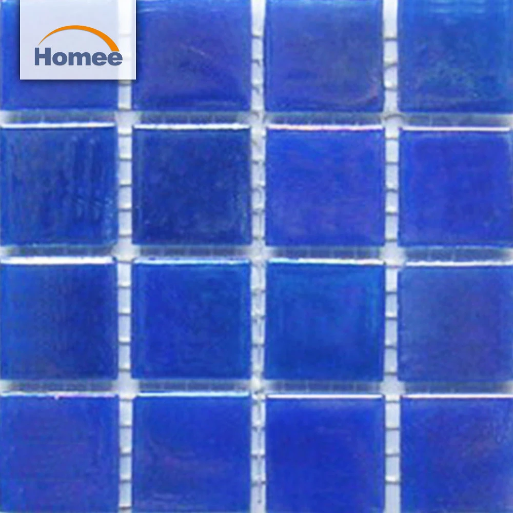 blue crystal glass mosaic tiles