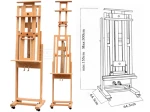 BOMEIJIA High Quality Professional Supplier Double Rocker Beech Wooden Artist Painting Easels with Wheel