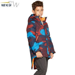 Boys Full Zip Thumbholes Parka Jacket Custom Kids  Winter Camo Coats