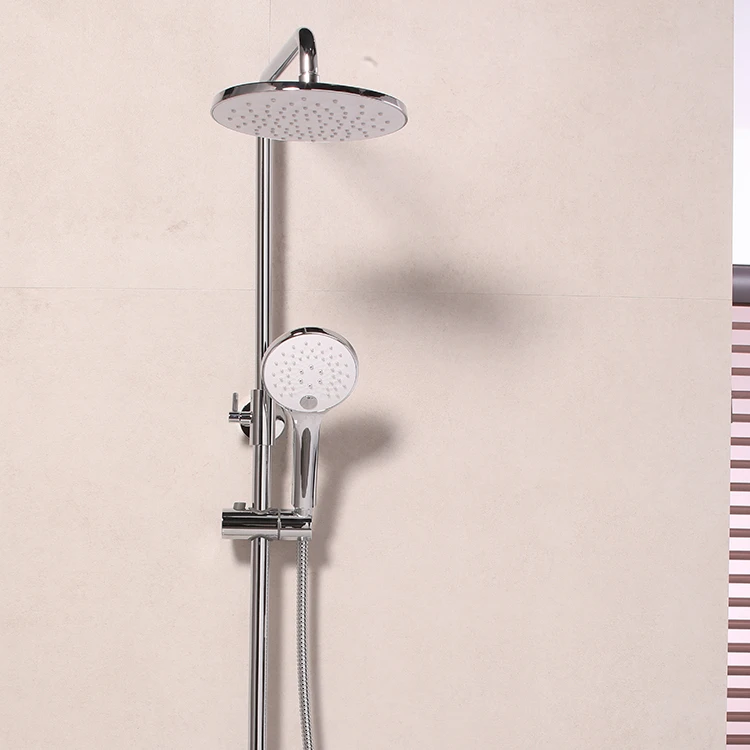 Brass bath & shower faucets kit modern silver rain shower set with diverter