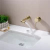 Brushed Gold Wall Mounted Basin Faucet Single Handle Sink Faucet Rotation Spout Bathroom Mixer Wash Bidet Tap