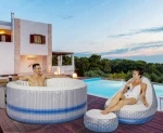 Bubble Portable 4 Person Spa Hot Tub Make Bubble  Massage  Adjustable Temperature Inflation Spa