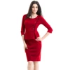 c11036a latest design lady long sleeve  knee length office career dress