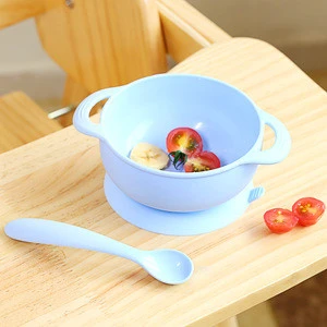 Camping Traveling Hiking Small Baby Silicone Suction Cup Feeder Food Feed Mixing Noodle Soup Bowl