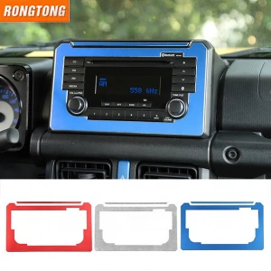 Car Interior Accessories Aluminum Alloy Car Styling CD Screen Cover Frame Trim Decoration Stickers for Suzuki Jimny+
