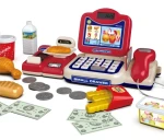 Cash Register Toy Sets Supermarket Pretend Play Simulation Play House With Lights Sound Scanner Drawer Calculator For Kids