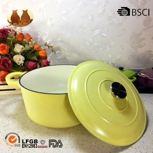 cast iron yellow enamel casserole